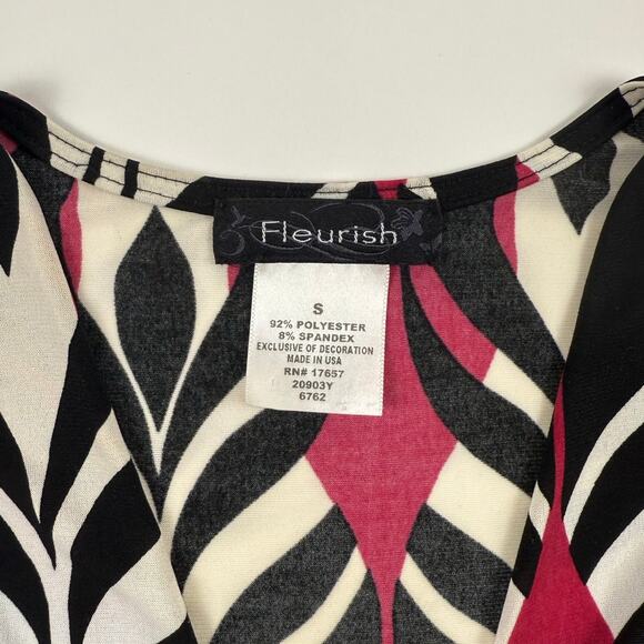 Y2K Women's Fleurish Flared Flowy Top made in USA Size Small - Picture 5 of 7